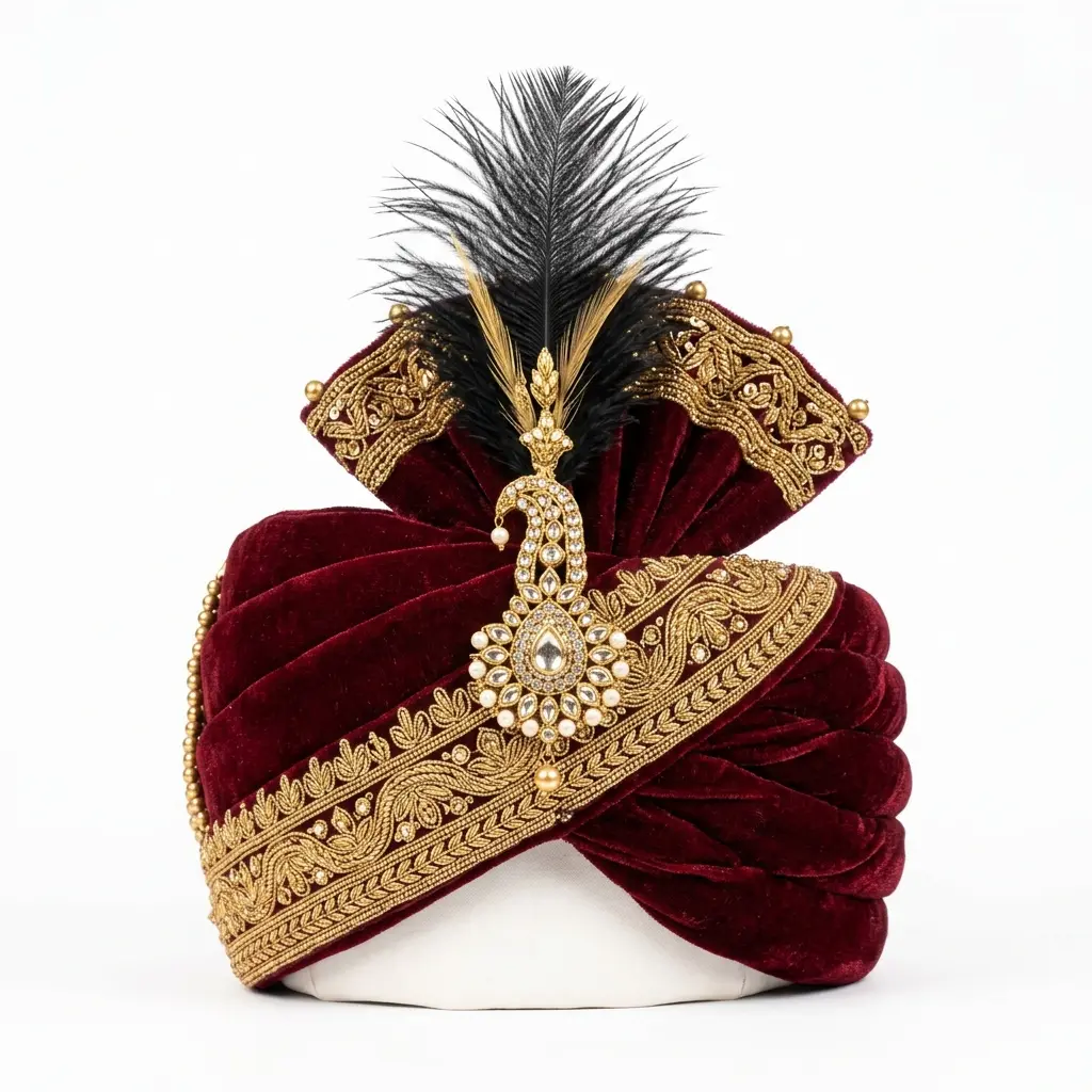 Maroon groom safa ready to be dispatched